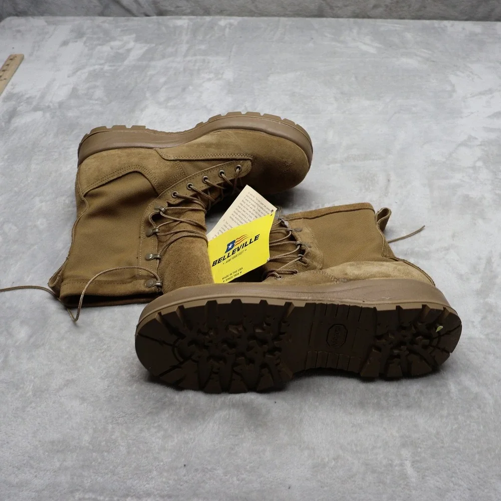 Belleville Army Combat Boots Mens 11W Brown Leather Temperate Weather USA NEW